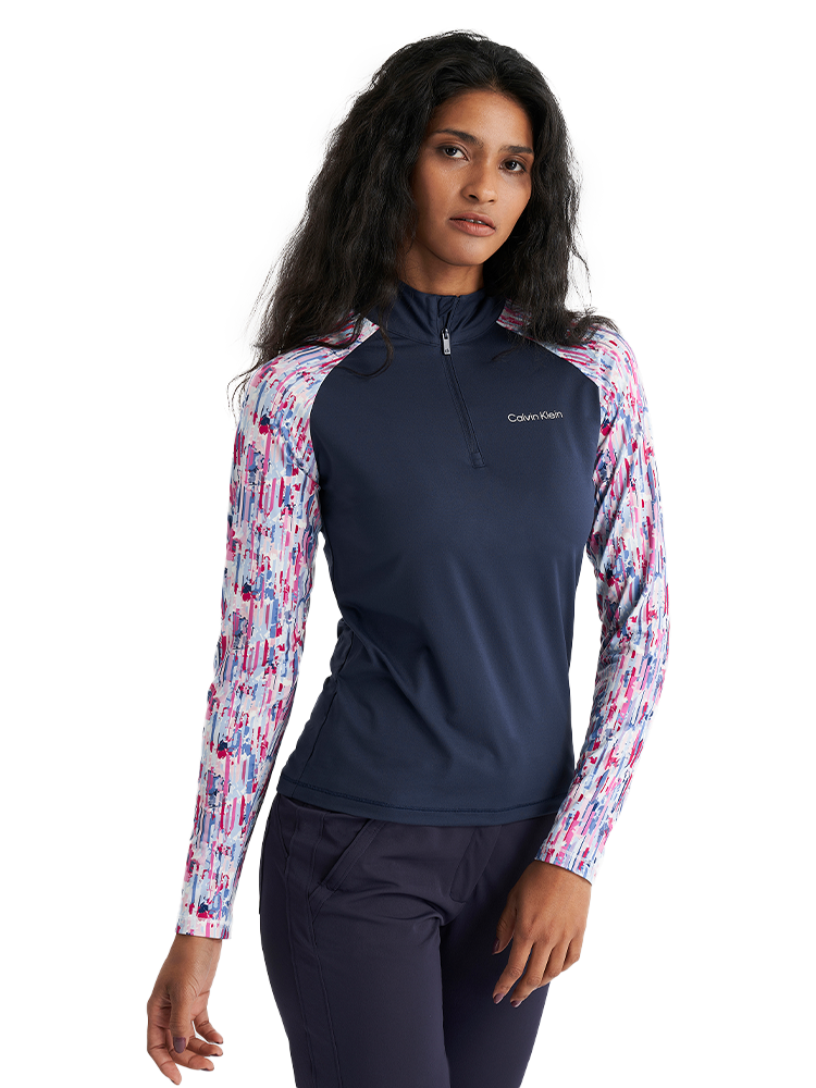 Calvin Klein Womens Dakota 1/4 Zip - Glitch Print