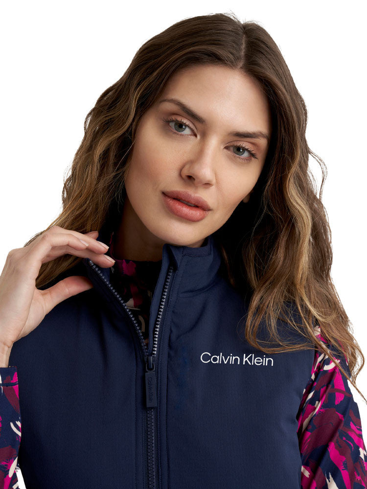 Calvin Klein Womens Faye Full Zip Gilet - Navy