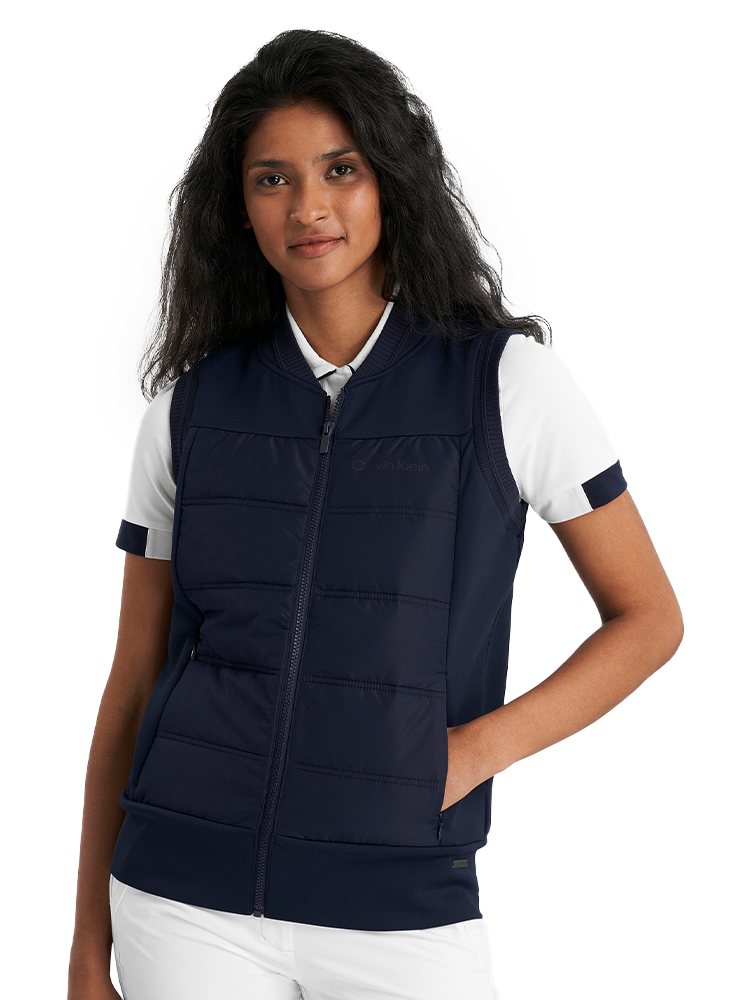 Calvin Klein Womens Hadleigh Hybrid Full Zip Gilet - Navy