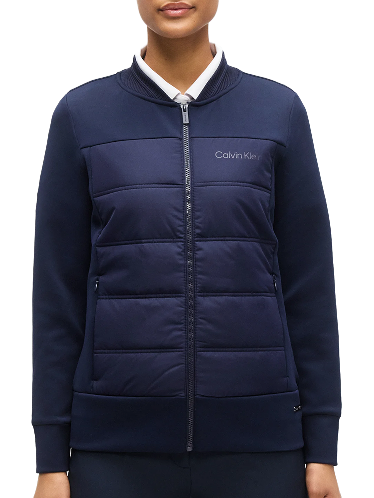 Calvin Klein Womens Hadleigh Hybrid Full Zip Jacket - Navy