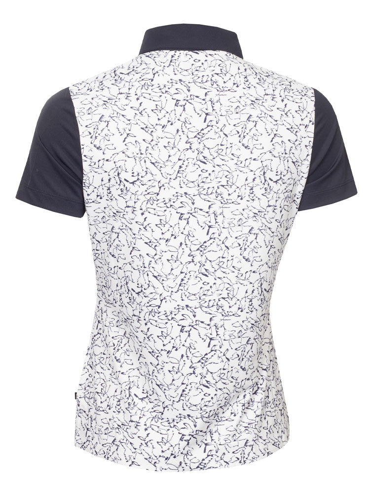 Calvin Klein Womens Harmony Printed Polo Shirt - White