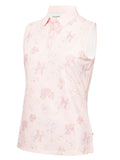 Calvin Klein Womens Harmony Printed Sleeveless Polo Shirt - Shell Pink