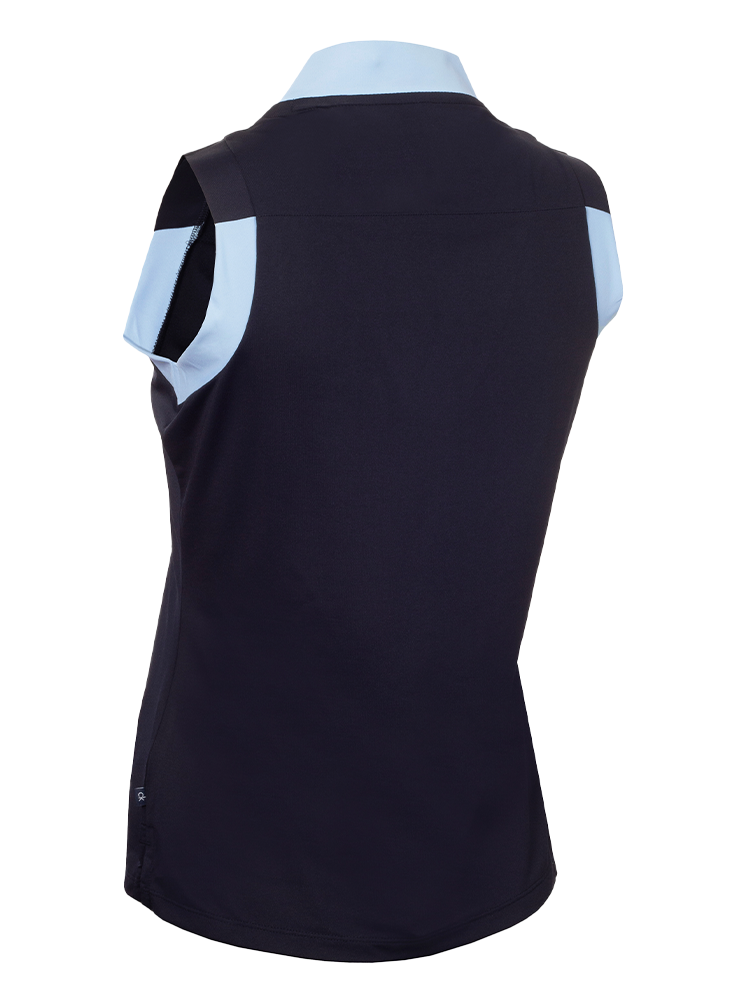 Calvin Klein Womens Juno Jersey Sleeveless Polo - Navy