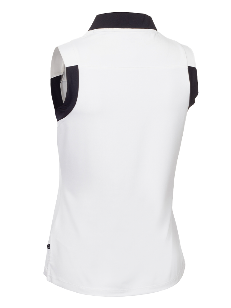 Calvin Klein Womens Juno Jersey Sleeveless Polo - White