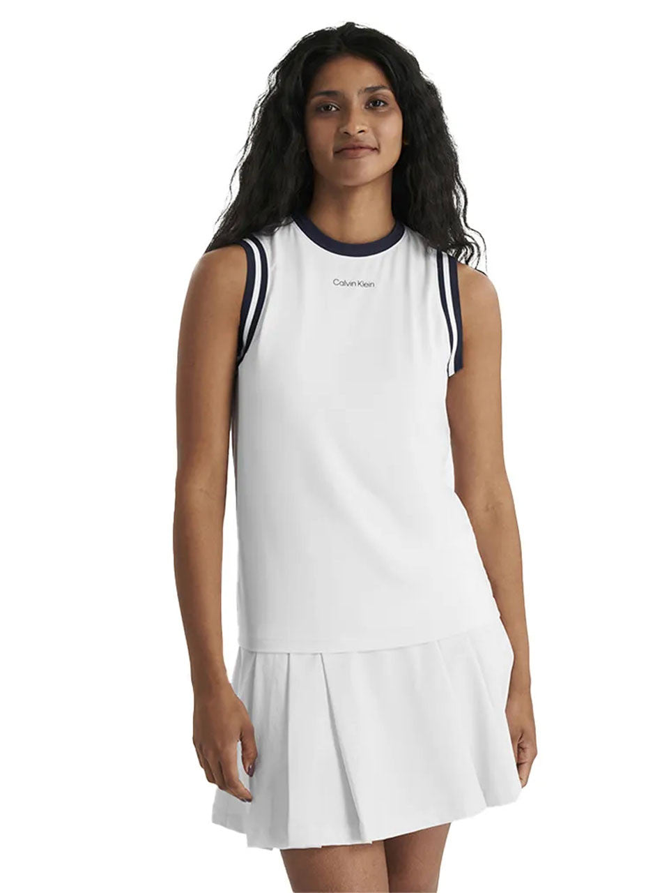 Calvin Klein Womens Leia Sleeveless Polo - White