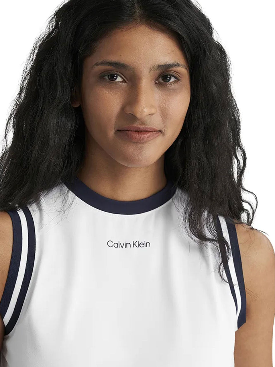 Calvin Klein Womens Leia Sleeveless Polo - White