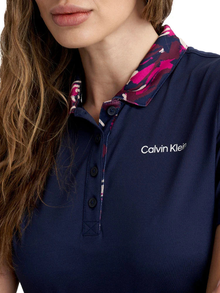 Calvin Klein Womens Vesey Short Sleeve Polo - Navy