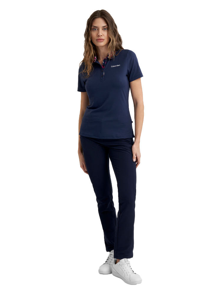 Calvin Klein Womens Vesey Short Sleeve Polo - Navy