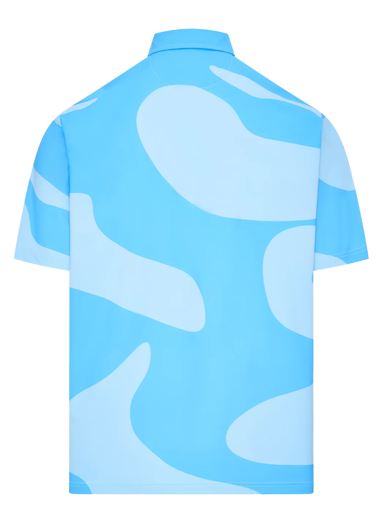 Eastside Golf Camo Snap Placket Polo - Polaris Blue/Provence Blue