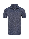 FootJoy Broken Stripe Pique Polo Shirt - Black/Periwinkle