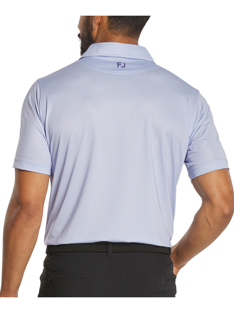 FootJoy Circle Foulard Lisle Polo Shirt (Athletic Fit) - Periwinkle/Ice Water