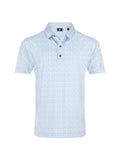 FootJoy Vintage Floral Lisle Polo Shirt (Athletic Fit) - Ice Water/Periwinkle-GolfMaker