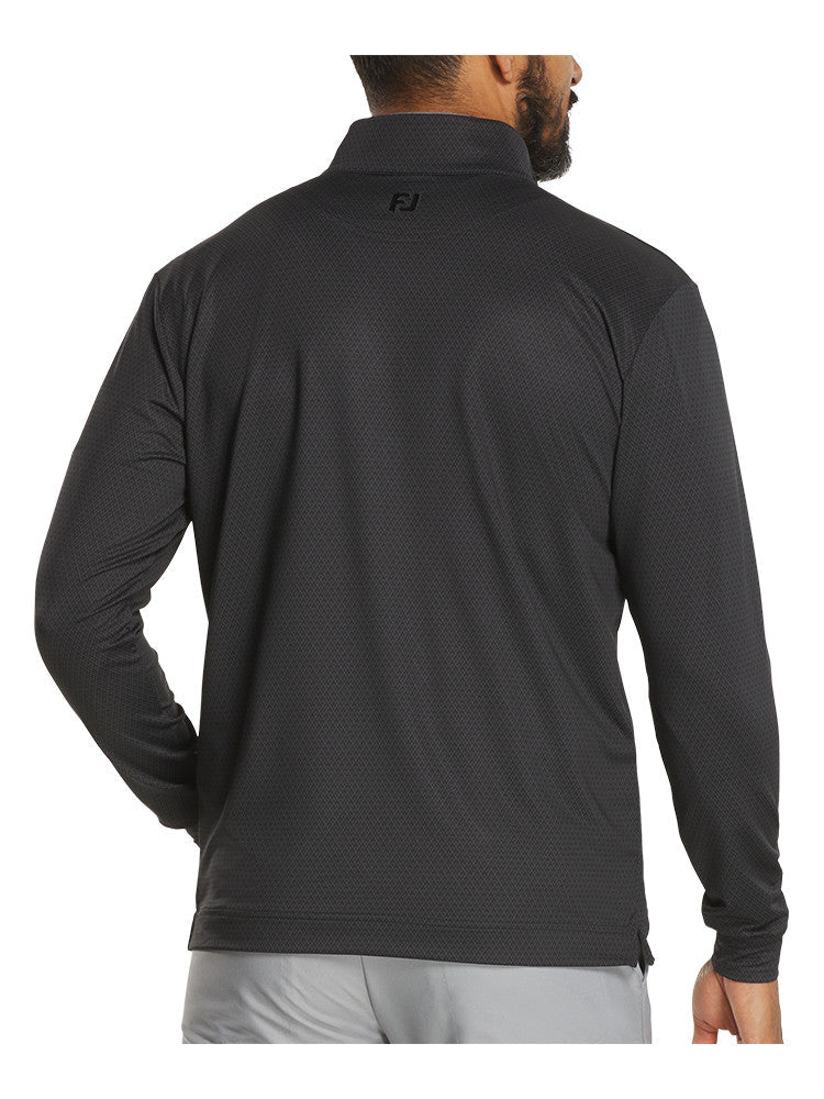 FootJoy Tonal Deco Diamond 1/4 Zip Midlayer (Athletic Fit) - Black
