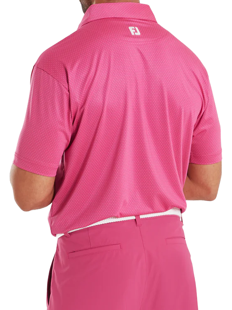 FootJoy Abascus Print Lisle Polo Shirt - Magenta