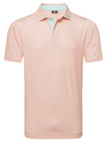 FootJoy Citrus Print Lisle Polo Shirt (Athletic Fit) - Orange/Pistachio