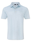 FootJoy Emory Stripe Lisle Polo Shirt - White/Pistachio/Blue Jay