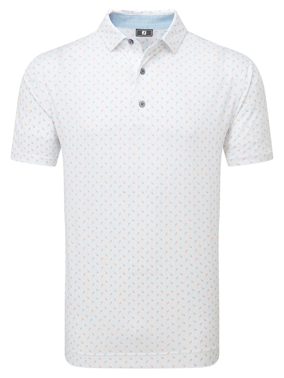 FootJoy Flower Bud Lisle (Athletic Fit) Polo Shirt - White