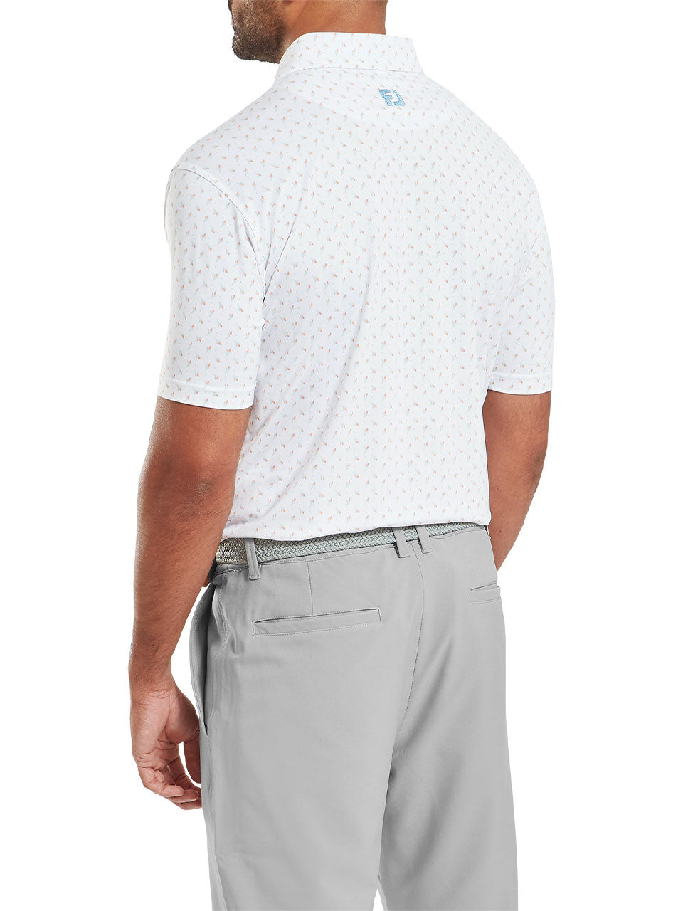 FootJoy Flower Bud Lisle (Athletic Fit) Polo Shirt - White