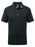 FootJoy Junior Boys Solid Pique Polo - Black