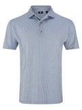 FootJoy Lisle Houndstooth Geo Print Polo (Athletic Fit) - White/Navy/Grey
