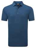 FootJoy Lisle Micro Feeder Stripe Polo Shirt (Athletic Fit) - Navy