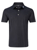 FootJoy Lisle Tonal Dot Print Polo Shirt - Black