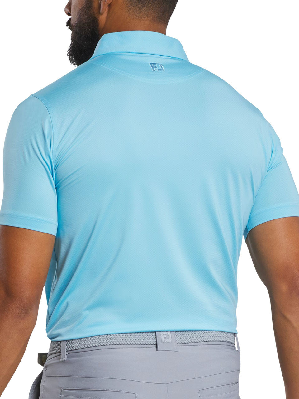FootJoy Lisle Tonal Dot Print Polo Shirt - Light Blue