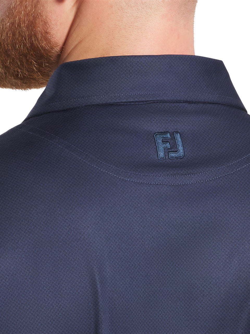 FootJoy Lisle Tonal Dot Print Polo Shirt - Navy