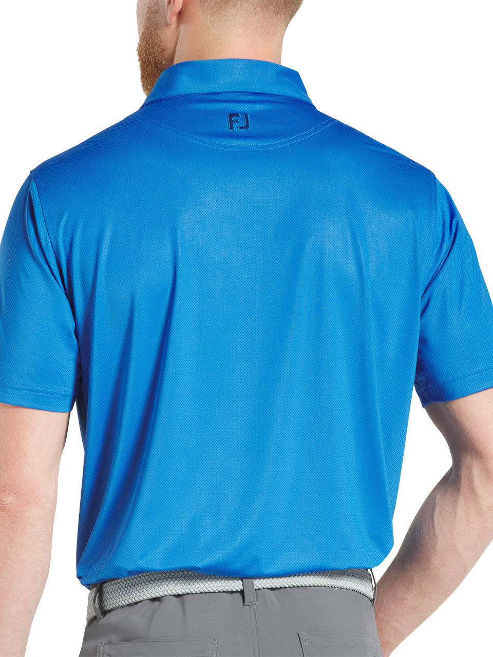 FootJoy Lisle Tonal Dot Print Polo Shirt - Royal