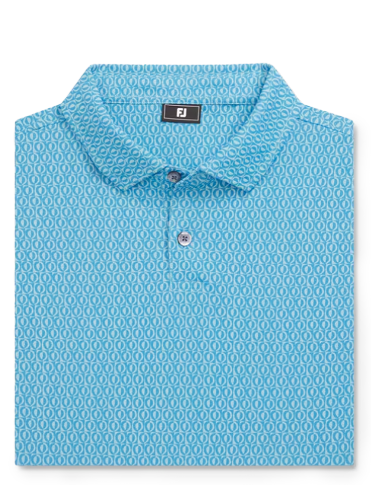 FootJoy Modernist Geo Pique Polo Shirt (Athletic Fit) - Air Blue/High Tide