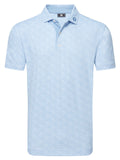 FootJoy Speckle Print Lisle Polo Shirt (Athletic Fit) - Blue Jay/White