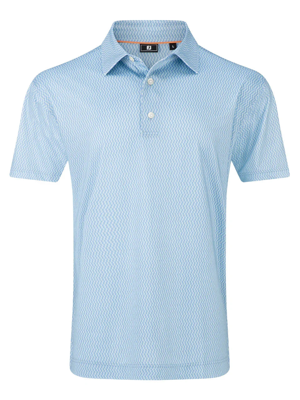 FootJoy Wiggle Print Lisle Polo Shirt - Blue Jay/Pistachio