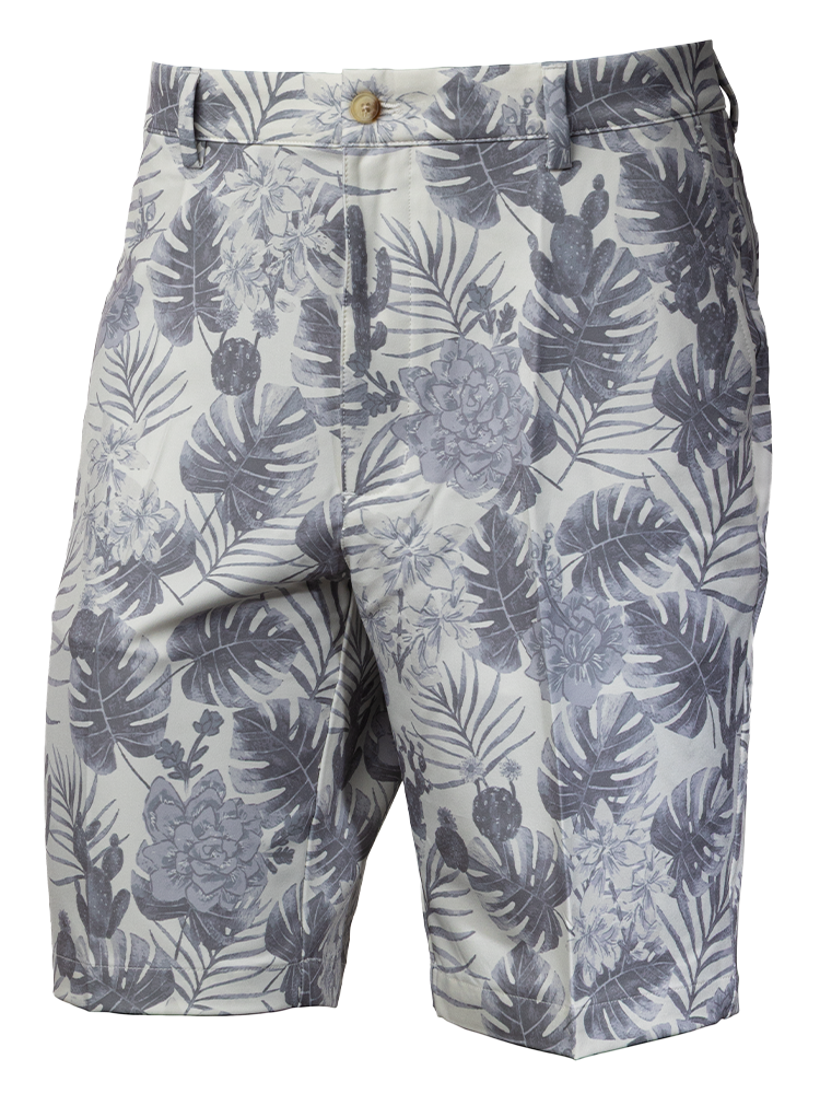Greg Norman 4-Way Stretch Desert Dream Print Short - Whisper White