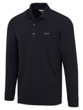 Greg Norman Long Sleeve Pique Shark Polo - Black