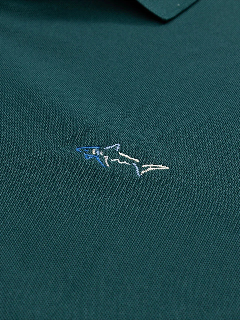 Greg Norman Long Sleeve Pique Shark Polo - Dark Sea