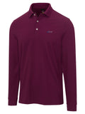 Greg Norman Long Sleeve Pique Shark Polo - Grape Wine