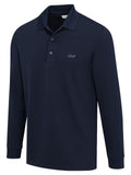 Greg Norman Long Sleeve Pique Shark Polo - Navy