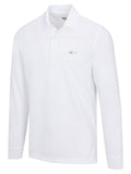 Greg Norman Long Sleeve Pique Shark Polo - White