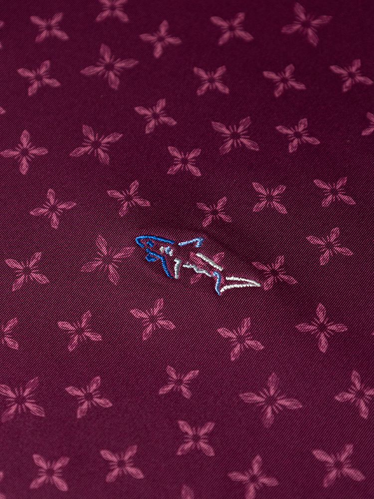 Greg Norman ML75 Stretch Floral Foulard Polo - Grape Wine