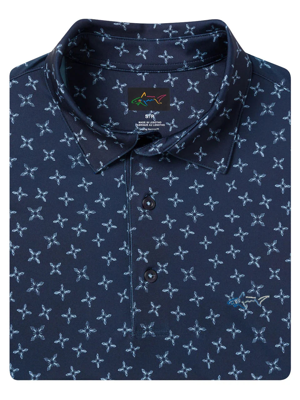 Greg Norman ML75 Stretch Floral Foulard Polo - Navy