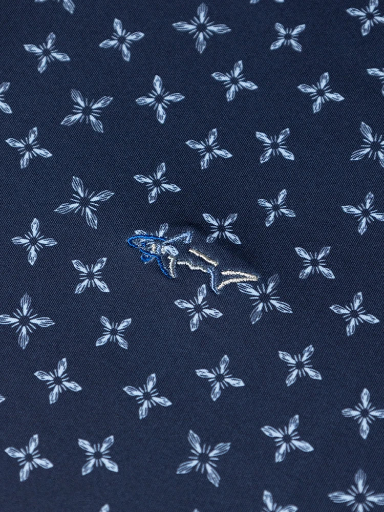 Greg Norman ML75 Stretch Floral Foulard Polo - Navy