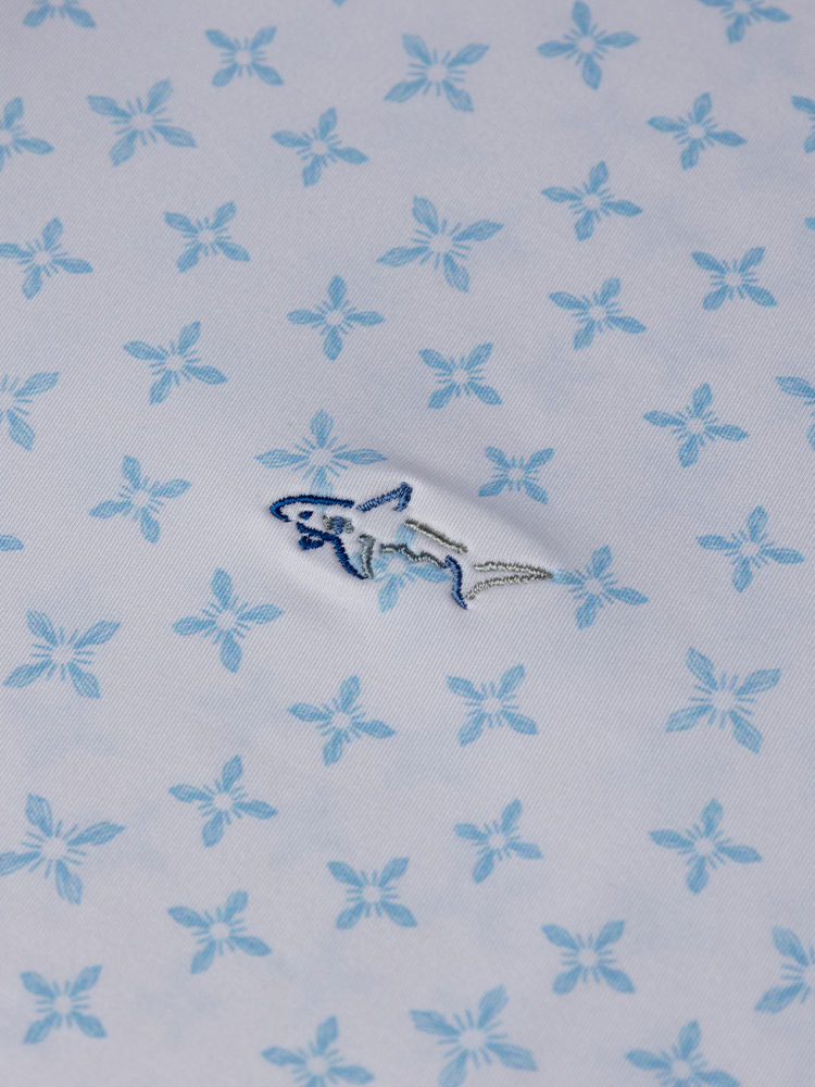 Greg Norman ML75 Stretch Floral Foulard Polo - White