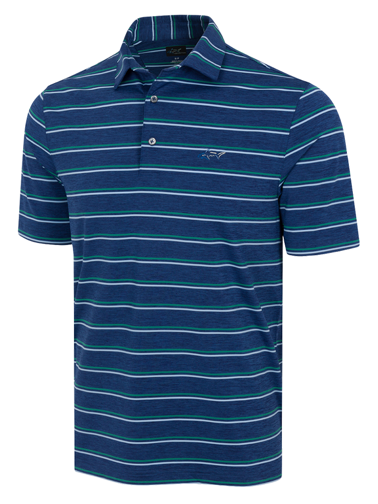Greg Norman ML75 Stretch Jersey Escape Stripe Polo - Nocturne Heather