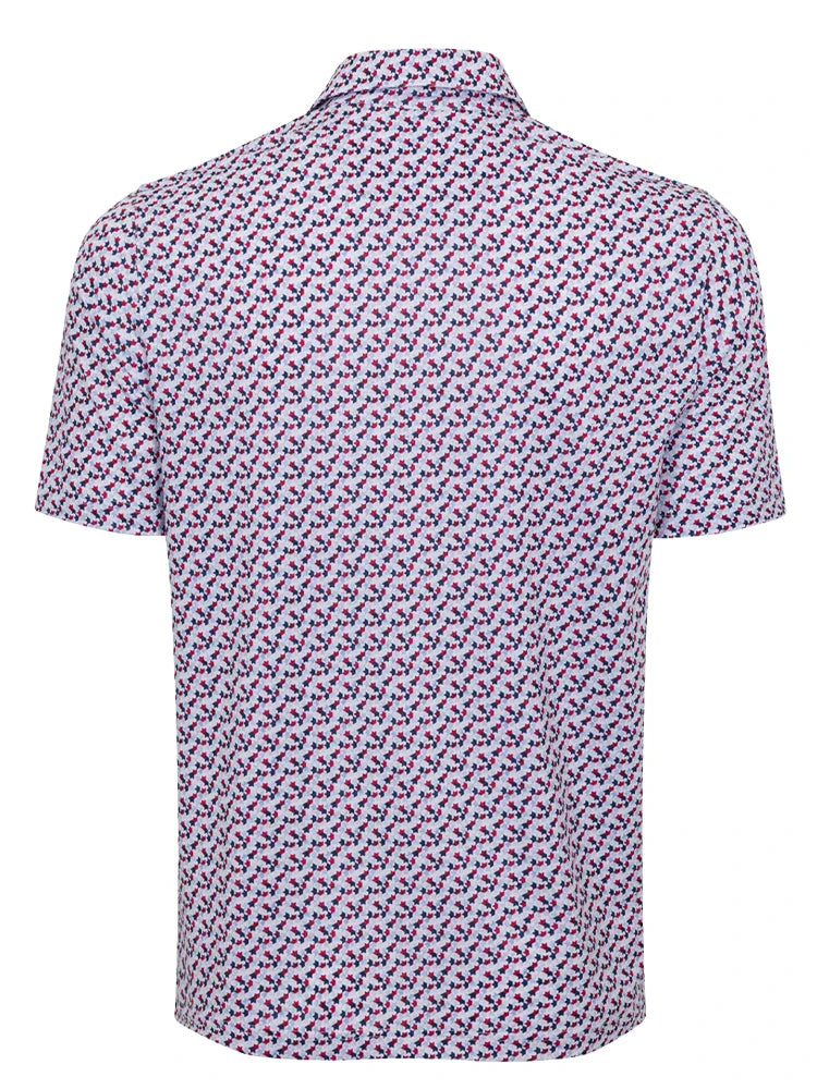 Greg Norman ML75 Stretch Mesh Champions Crown Polo - White