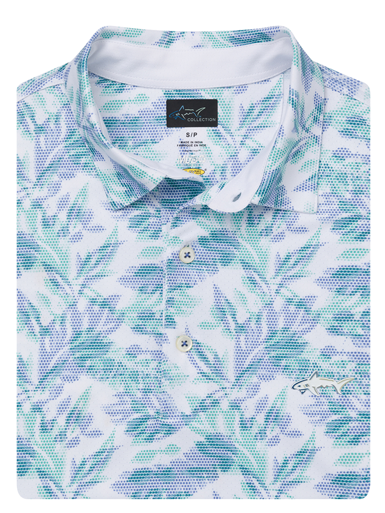 Greg Norman ML75 Stretch Mesh Island Breeze Polo - White