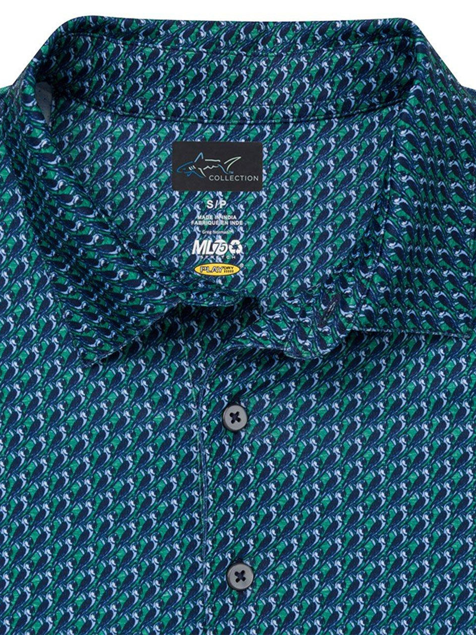Greg Norman ML75 Stretch Mesh Parrot Paradise Polo - Nocturne