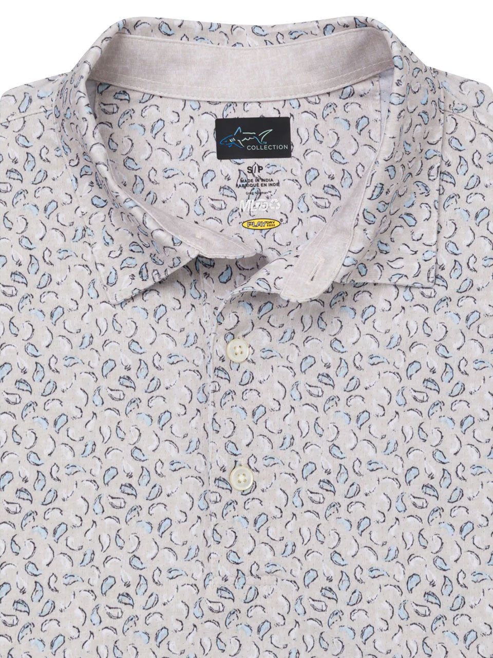 Greg Norman ML75 Stretch Mesh Salty Shell Polo - Biscotti