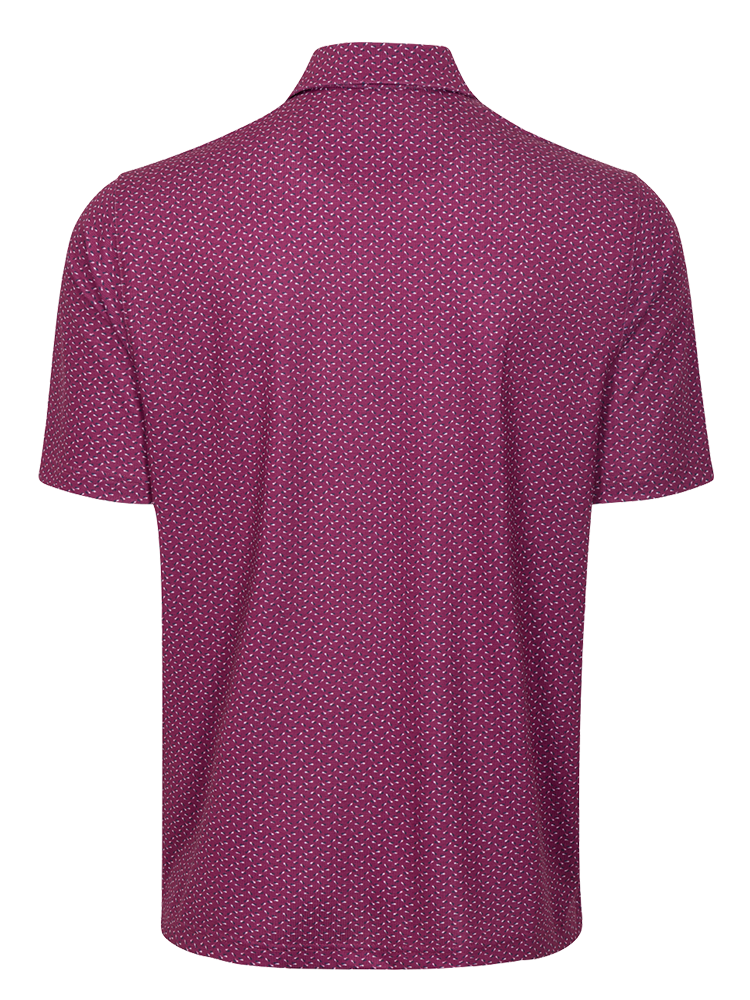 Greg Norman Play Dry Mini Abstract Spread Polo - Grape Wine