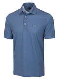 Greg Norman Play Dry Mini Abstract Spread Polo - Vintage Indigo-GolfMaker