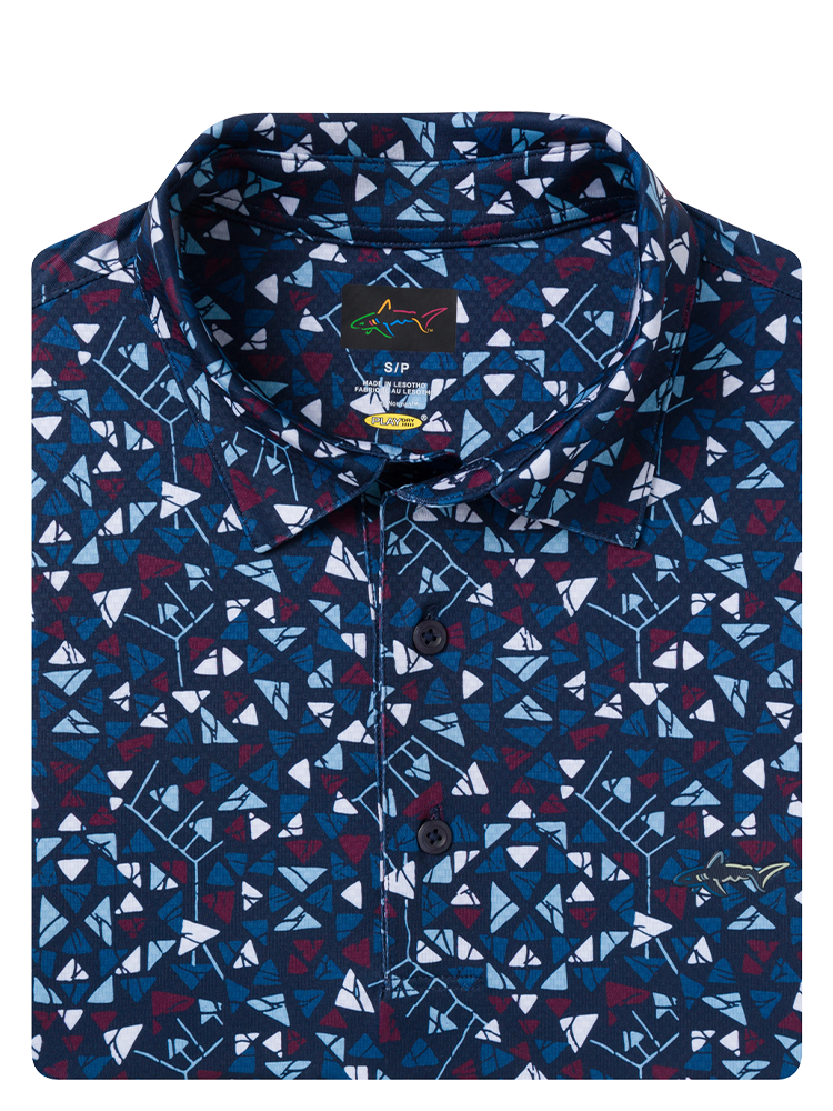 Greg Norman Play Dry Shark Fins Polo - Navy